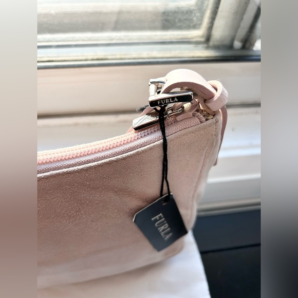 New Authentic Furla Pink Suede Purse - Picture 11 of 15